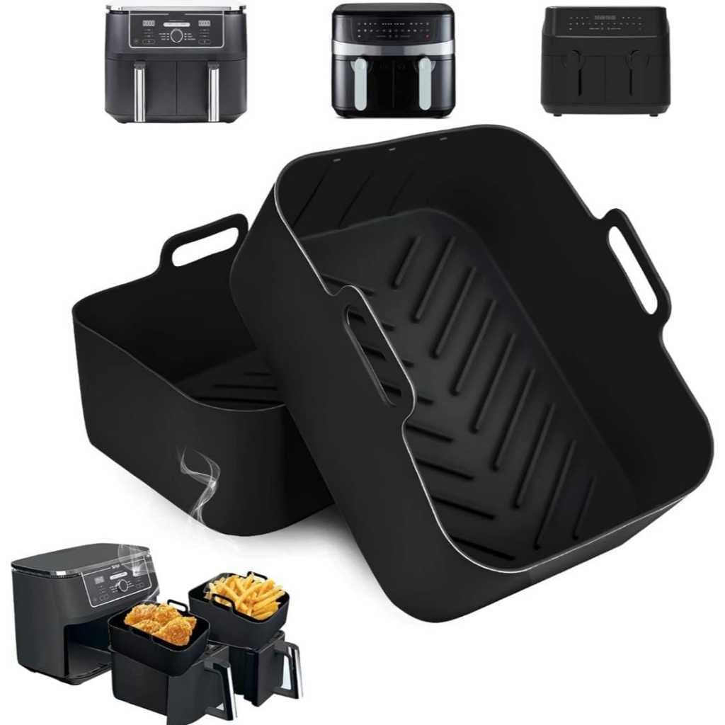 Forma Airfryer De Silicone Retangular 20x13x7 Com Alças Praticidade e Elegância em sua Cozinha P.QIU