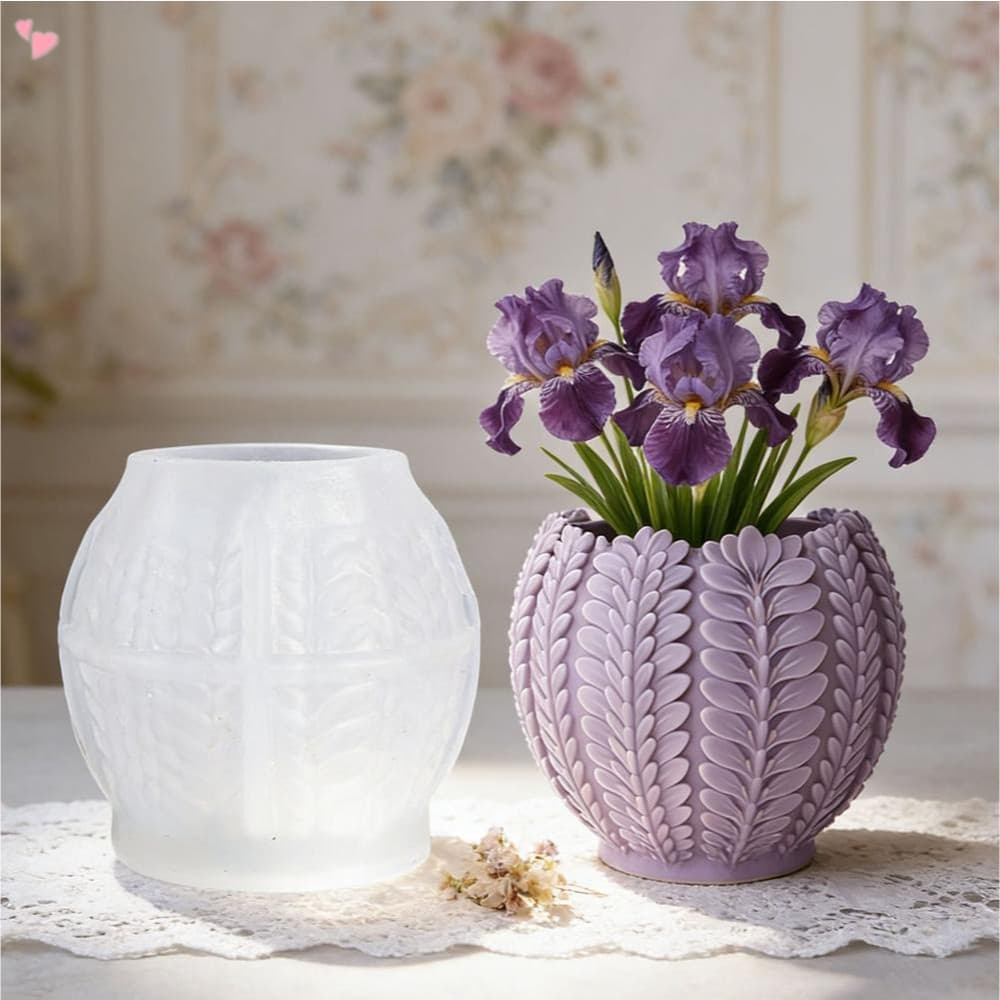 Moldes De Resina Para Vasos De Flores De Lavanda Em Relevo , Silicone Recipientes De , Molde De Fundição Epóxi Enfeites