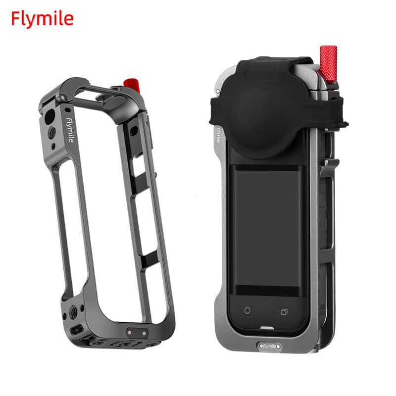 Gaiola De Metal Flymile Para Câmera Panorâmica Insta360 X5 Capa Protetora De Liga De Alumínio De Lente De Silicone Moldu