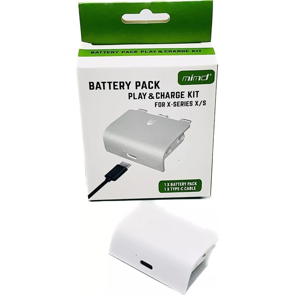 Bat. + Carregador P/ Controle Xbox  X-series X/s Bco