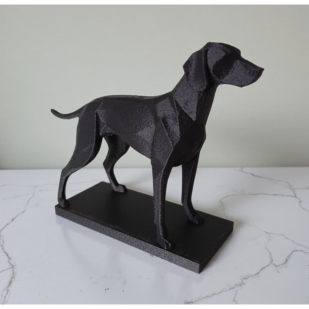Escultura Decorativa Pet Lowpolly Wemaraner 15 Cm