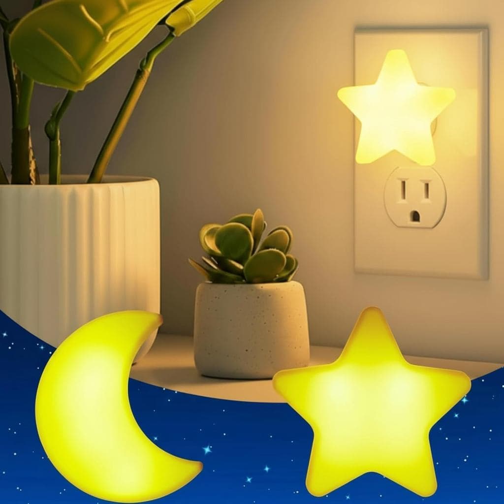 Estrelas E Lua Dos Desenhos Animados Bonito nightlight ins Indução Inteligente Lâmpada LED Crianças Bebê Proteção Para O