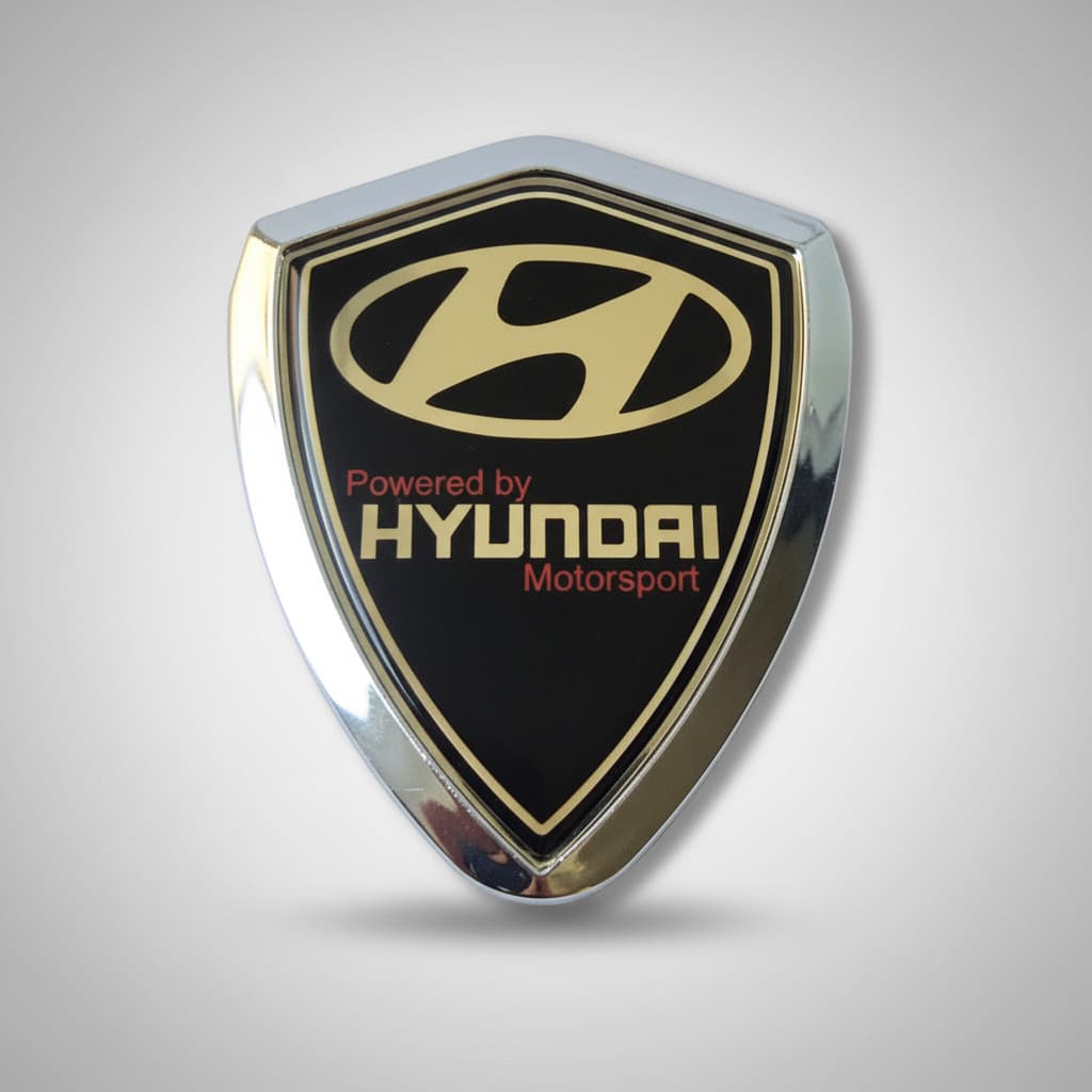 Par Emblema Escudo Hyundai Fender Brasão Lateral Porta Mala 3d Elantra Sonata Azera Ix35 Tucson vera cruz HB20 Creta i30