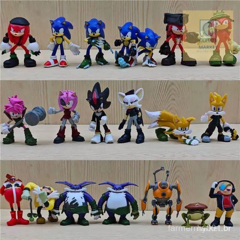 Brinquedo Modelo Sonic the Hedgehog Decoração de Mesa Presente de Aniversário Infantil JIIP