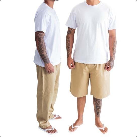KIT 2 Peças 1 Calça de Sarja + 1 Bermuda de Sarja