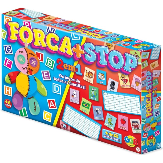 Jogo Tabuleiro Stop E Forca 2 Em 1 Jogo Da Familia  Ggb