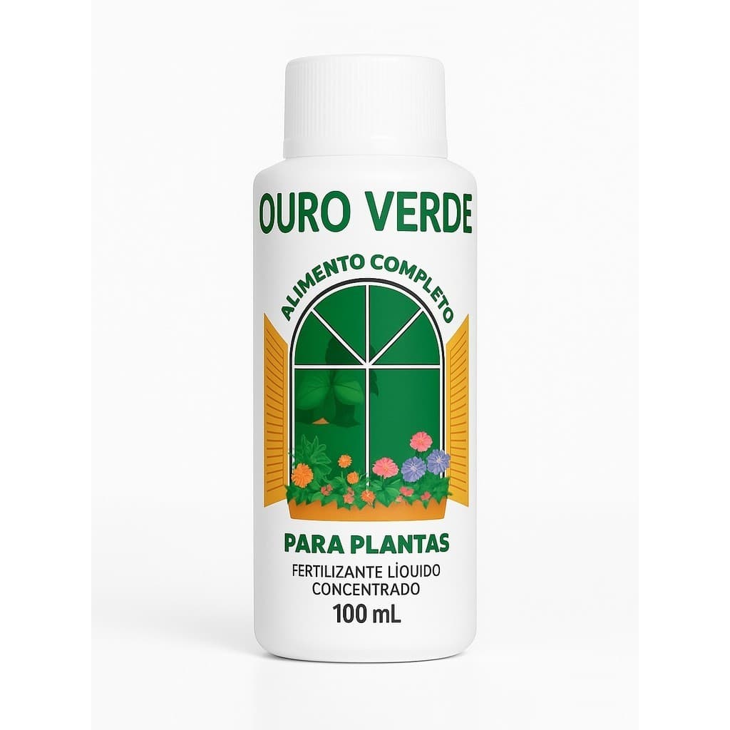 Adubo Fertilizante Líquido 100ml  Ouro Verde para Plantas e Flores