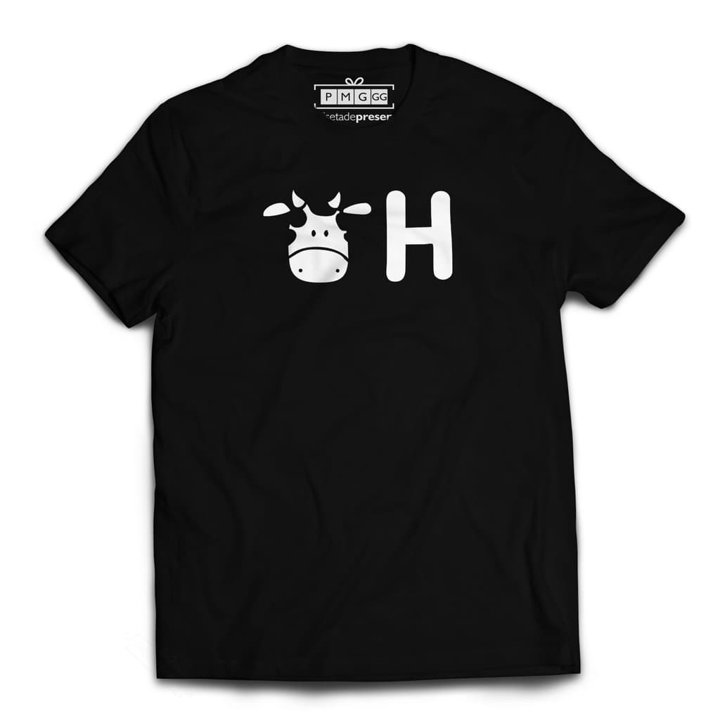Camiseta Masculina Vaca H Vacaga Humor Engraçado Desenho Frase