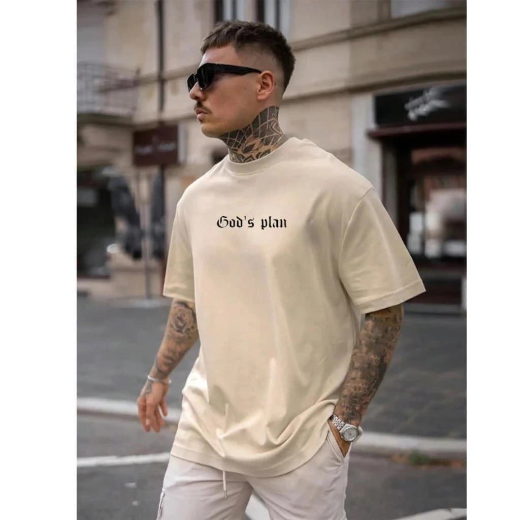 Camiseta Oversized Streetwear God's Plan