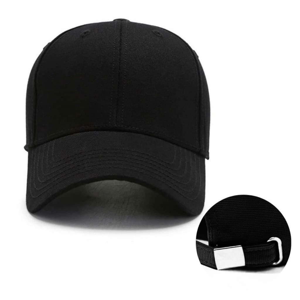 Boné Aba Curva Curvada Resina Premium Liso PRETO Masculino Dad Hat Strapback Ajustável Fitão