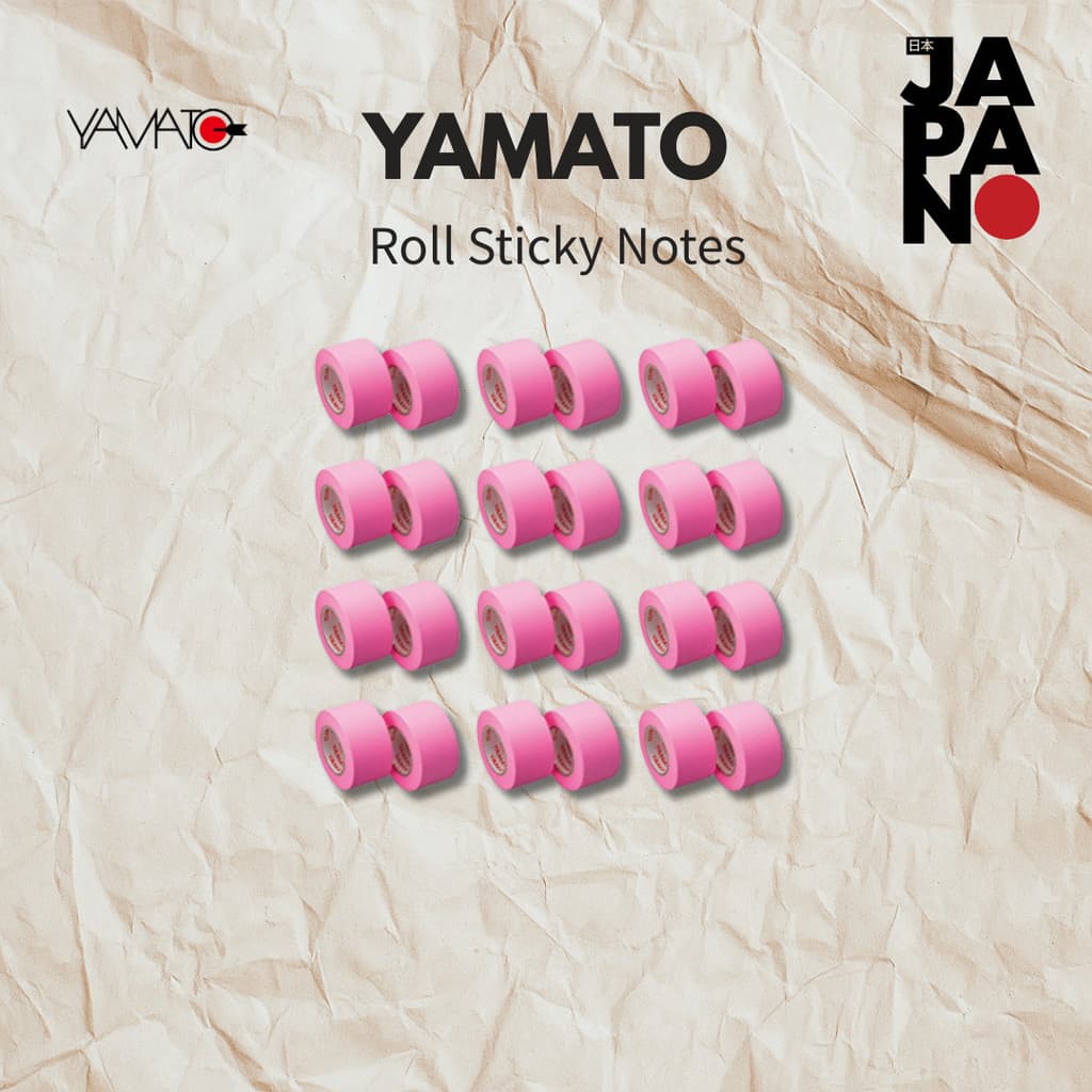 Yamato Post-it Roll Tape Refill 2 Rolls 12 Sets WR-25H-RO-12PR Rose