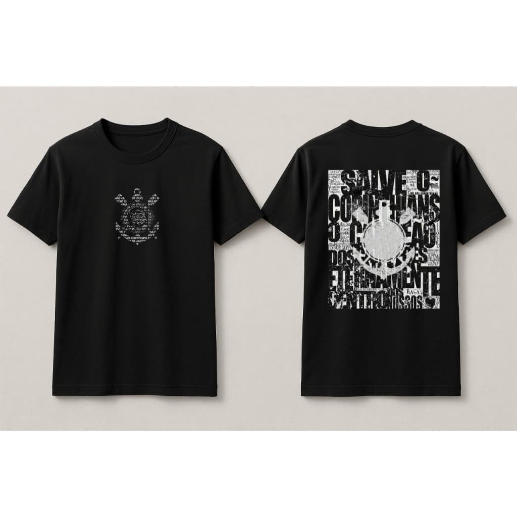 Camiseta Estampada Personalizada Corinthians Timão Fiel Torcedor 100% Algodão Plus Size