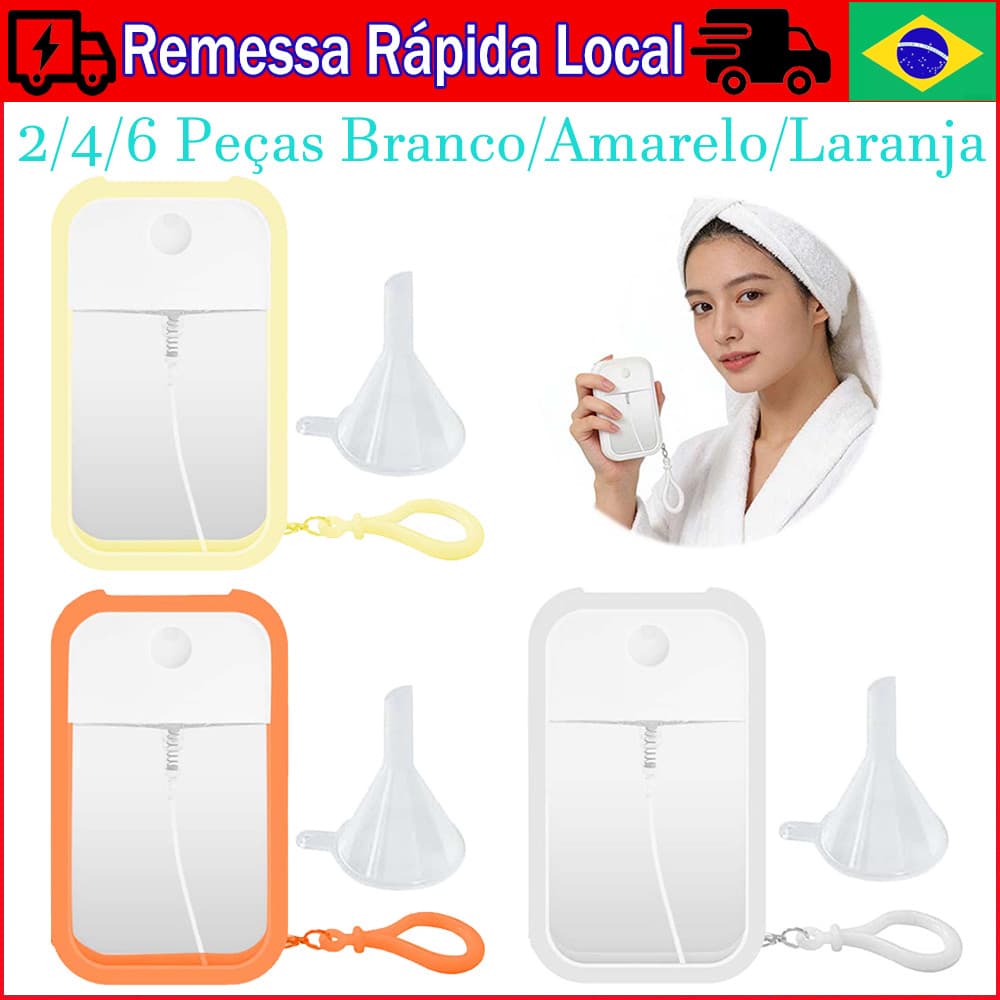 2/4/6 Peças Frasco de spray de cartão com manga de silicone, estojo de silicone portátil ultrafino, recarregável