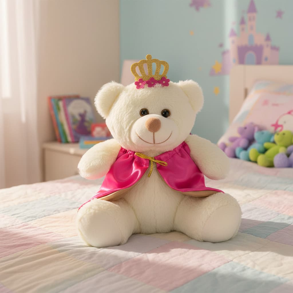 Ursa De Pelúcia Realeza 30cm Decoração Anti-alérgico