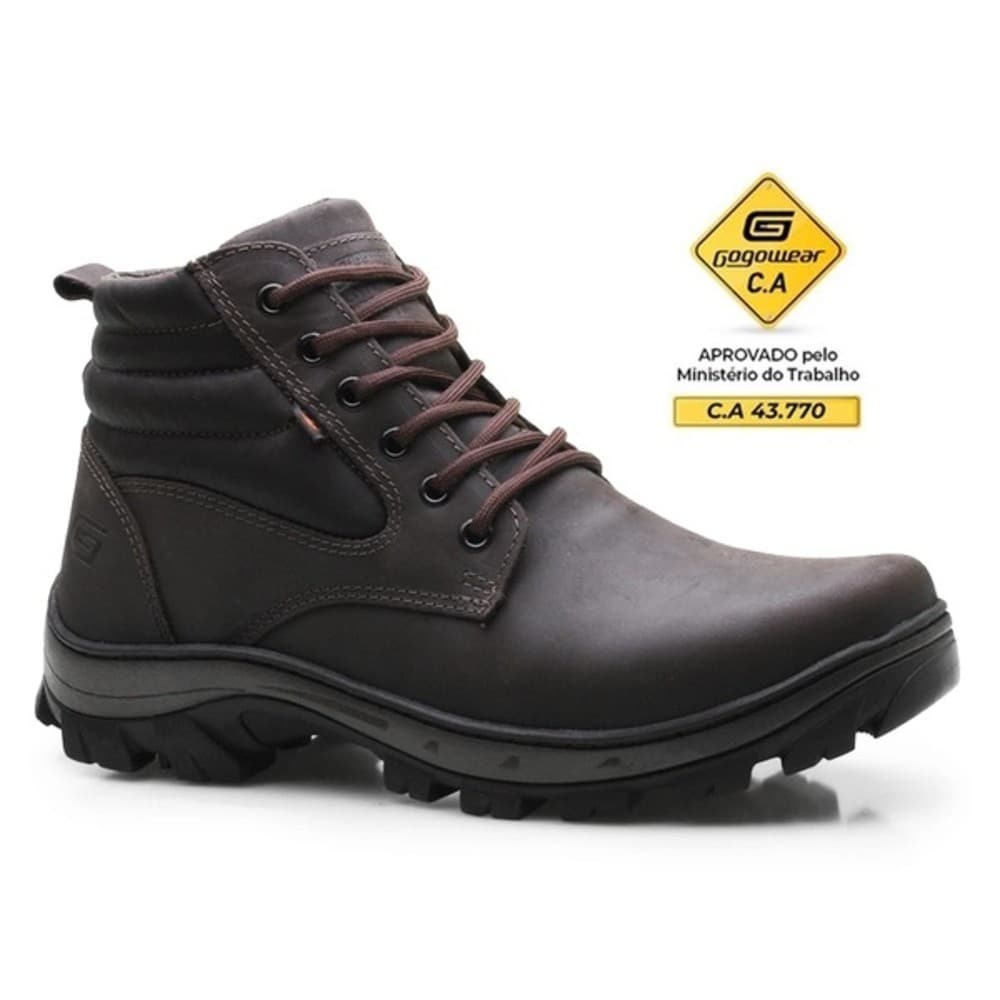 Bota Masculina Gogowear Em Couro Premium Com C.A e IPI