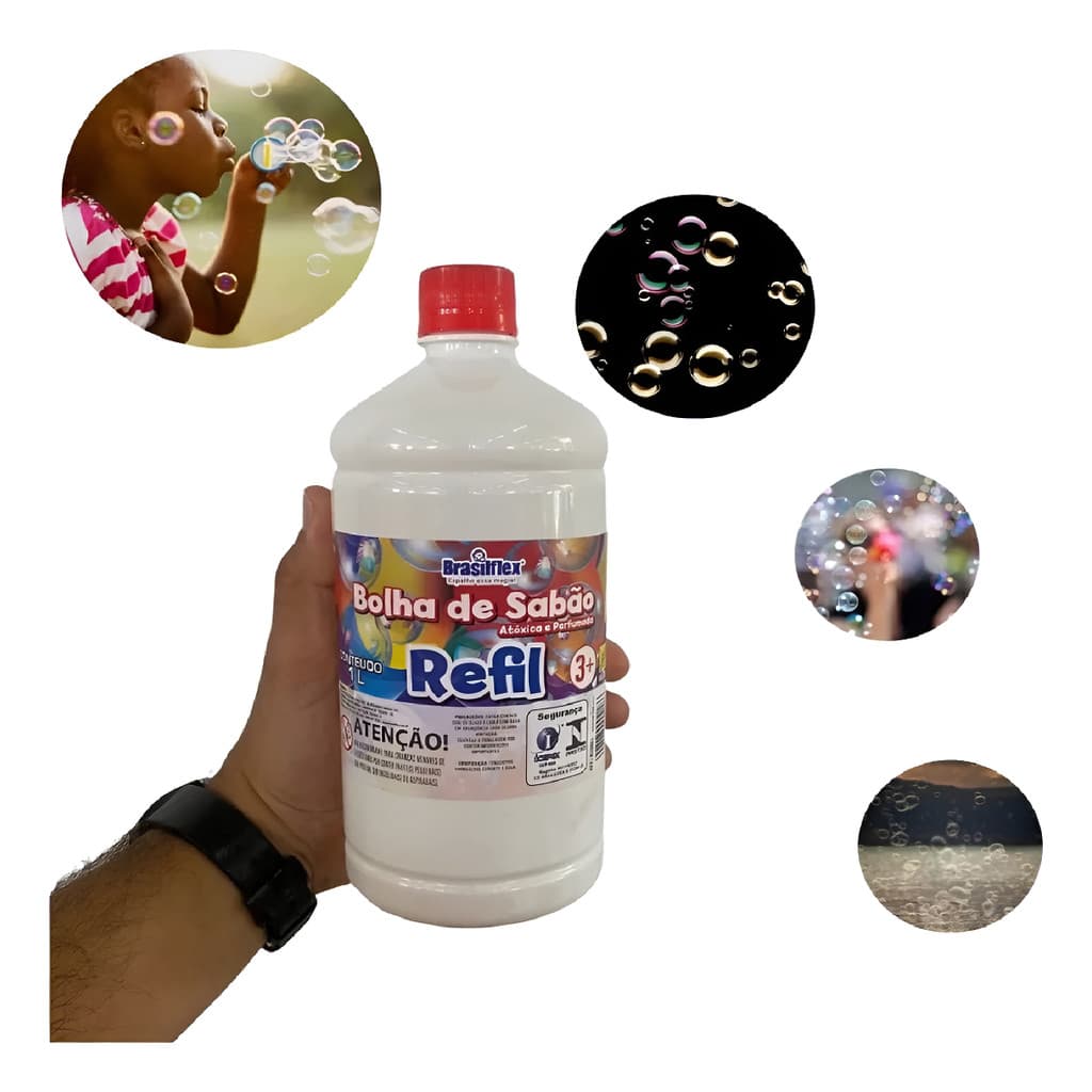 Refil Liquido Para Fazer Bolhas De Sabão 1 Litro