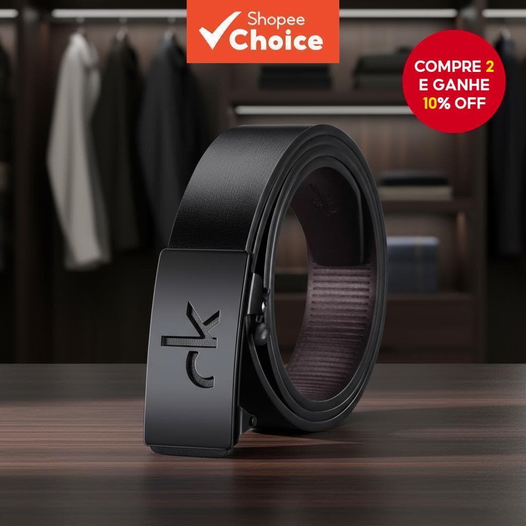 CKiruv Cinto Masculino de Couro Legítimo com Fivela de Liga de Zinco Ajustável, para Uso Empresarial, Casual, Formal e