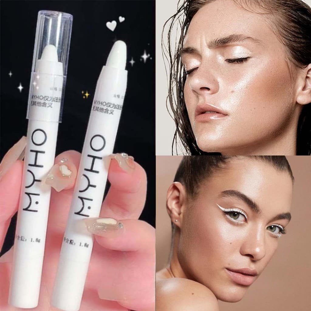 Conjunto de sombras duradouras peroladas brancas foscas