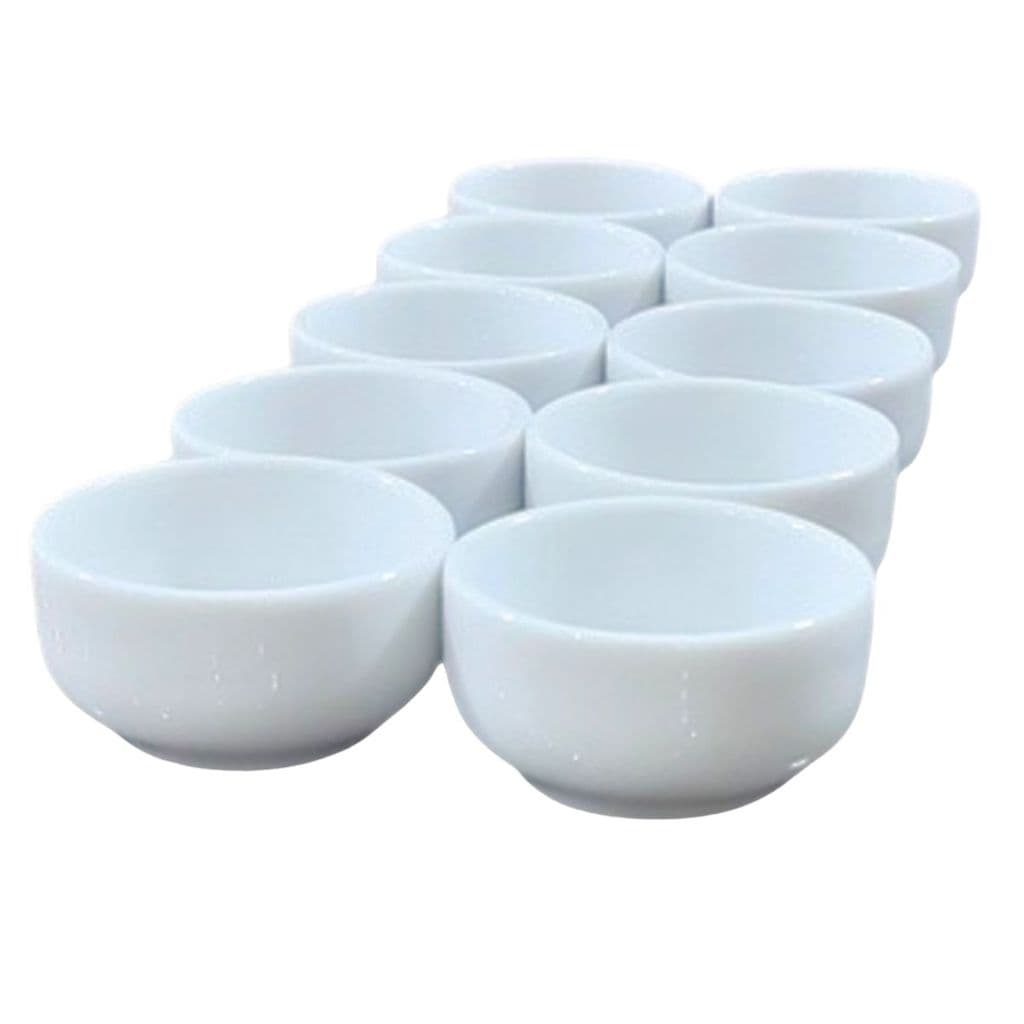 Kit 10 tigelas mini 40ml - Sobremesa - Manteigueira - Patês e molhos - Porcelana VAI AO MICRO ONDAS