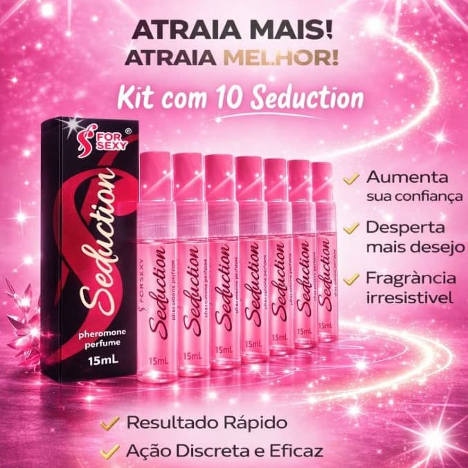 Seduction Feromônios Kit com 10 Unidades – Fragrância Sedutora e Envolvente