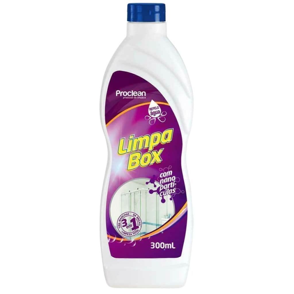 LIMPA BOX DE VIDRO LIMPA BOX BANHEIRO REPELE AGUA TIRA AS MANCHAS MELHORA O BRILHO 300ML