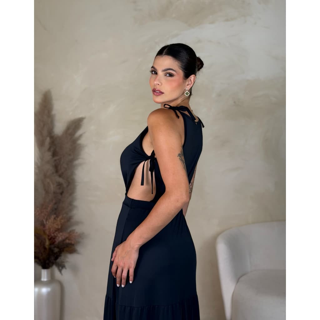 Vestido Malha lateral vazada