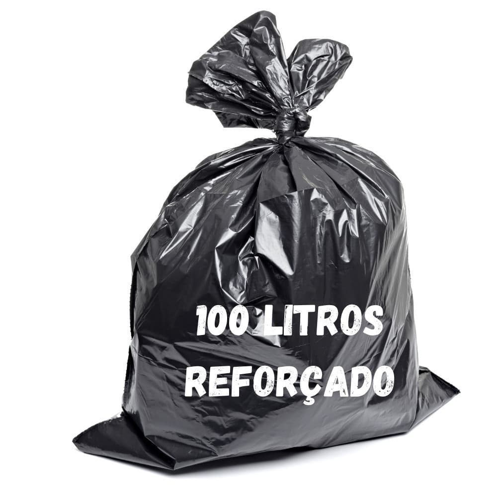 Saco de Lixo Preto Super Reforçado 100 litros – GROSSO | 25, 50 ou 100 unidades - Direto da fábrica