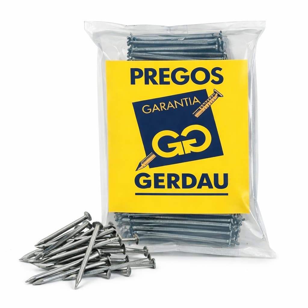 Prego Polido com Cabeça 18x27, 19x36, 17x21 - 1kg Gerdau