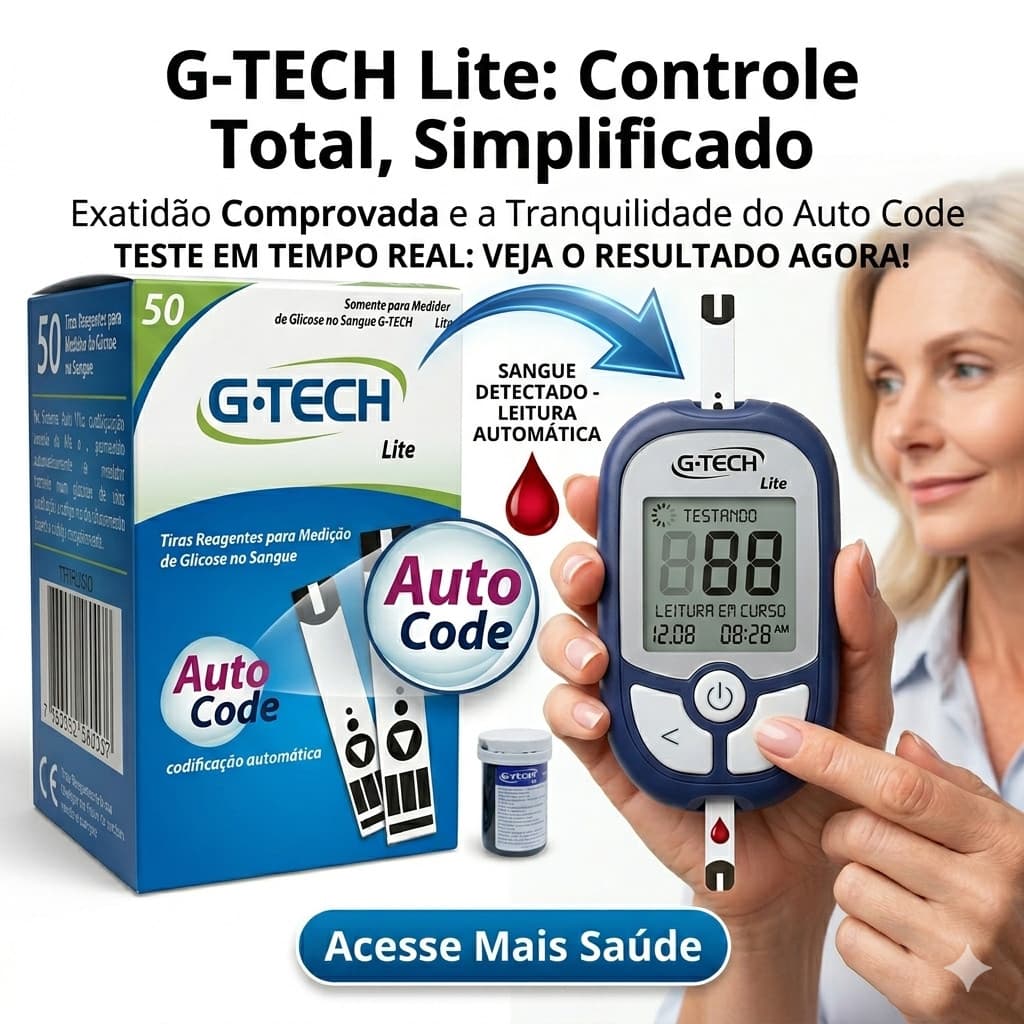 Kit Completo G-Tech Vita – Medidor + 50 Tiras Sistema de Alta Precisão
