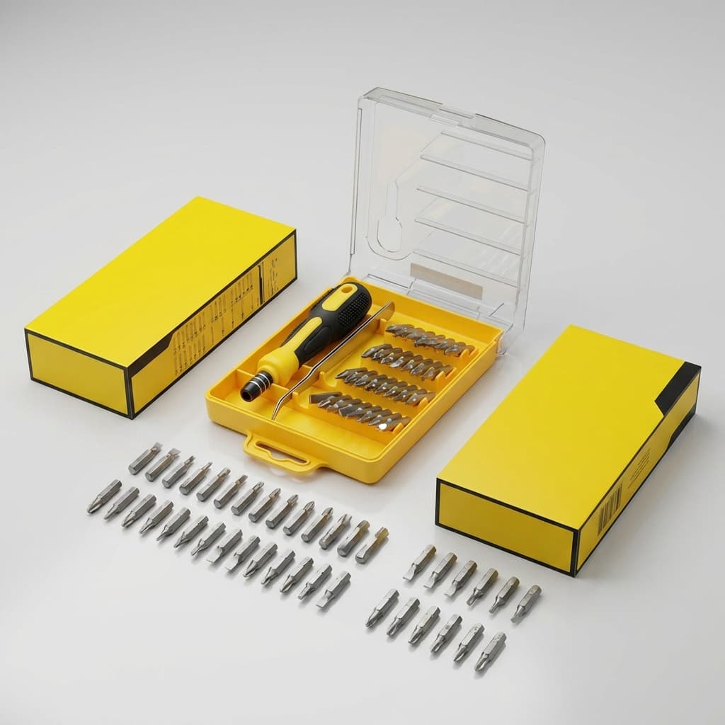 Kit de Ferramentas Manual Chave de Fenda 32 Peças para Manutenção Doméstica Wassay Estojo Compacto para Uso Cotidiano