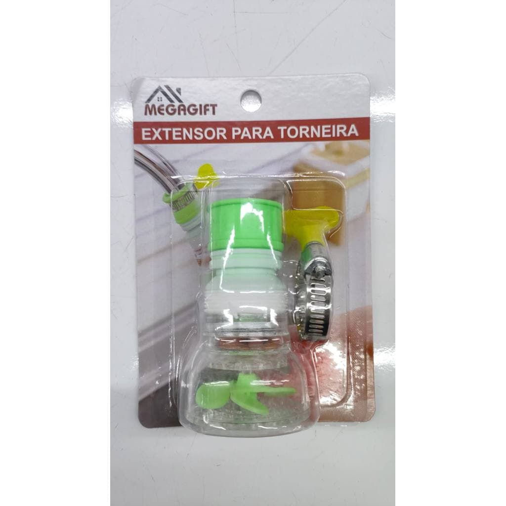 Extensor de Torneira MEGAGIFT com Filtro Purificador e Anti-Salpicão 360° - Cores Sortidas  pequeno