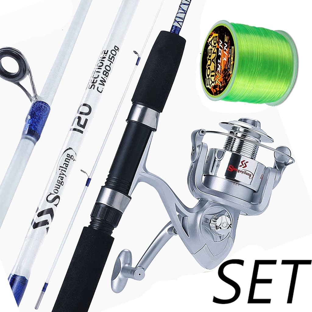 Conjunto De Carretel De Vara De Pesca Sougayilang 1.8M Portátil 2 Seções Isca Com 6BB 5.2 : 1 Engrenagem Combos De Alta