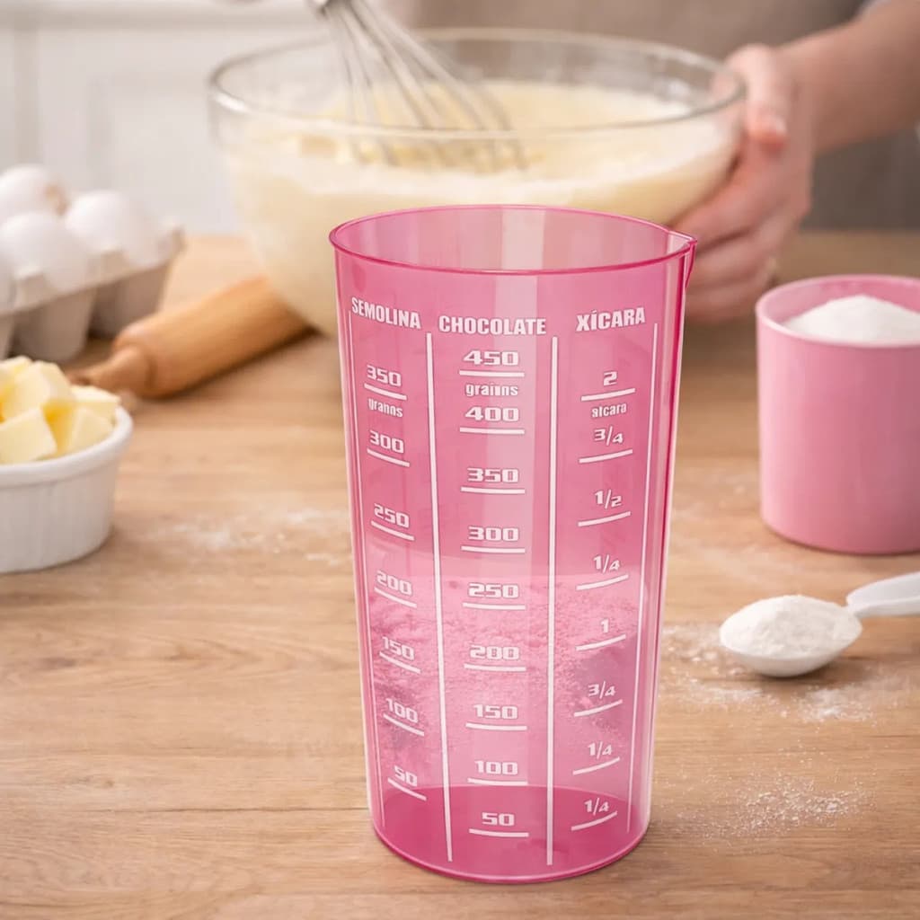 Copo Medidor Plástico 570ml Dosador Graduado Xícaras Gramas BPA Free