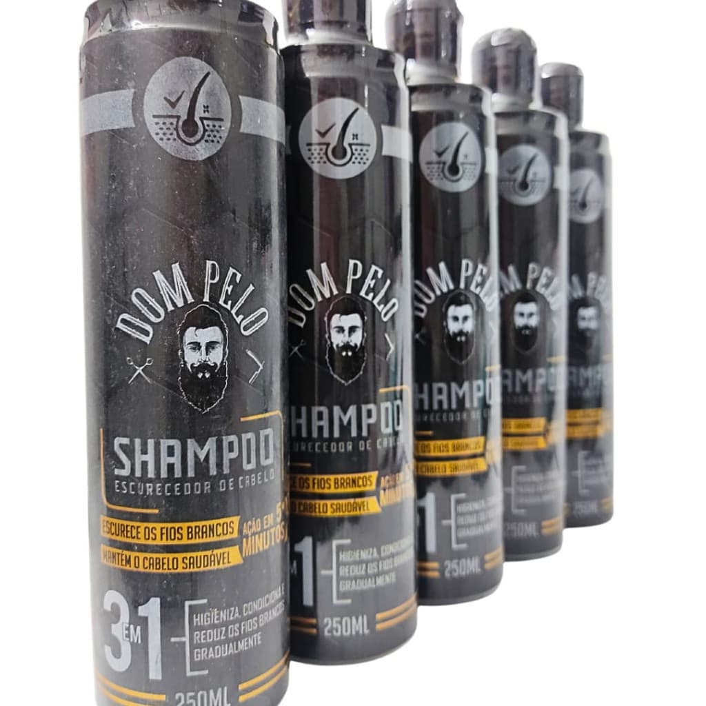 5 Shampoo Escurecedor 250ml Escurece O Cabelo Branco Testado E Comprovado