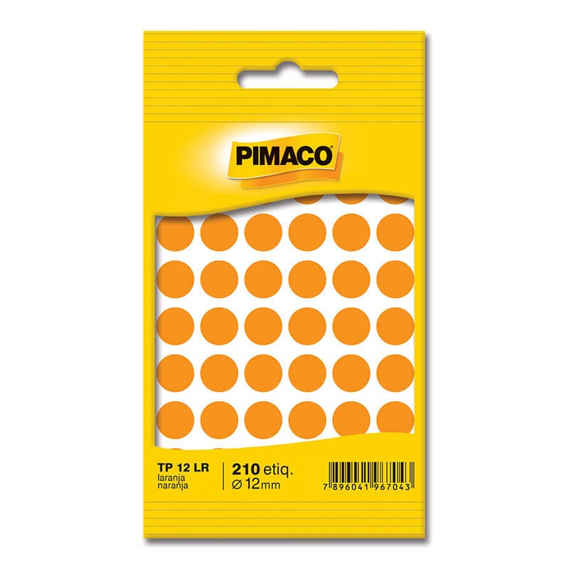 Etiqueta adesiva TP12 laranja Pimaco