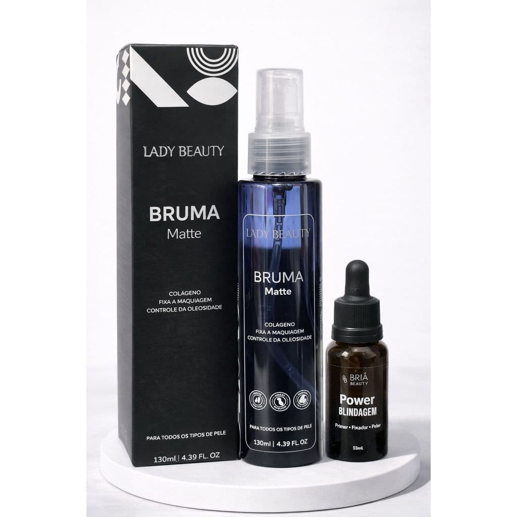 Kit Blindagem Poderosa 3em1 Power Briá + Bruma Fixadora Matte 130ml Lady Beauty