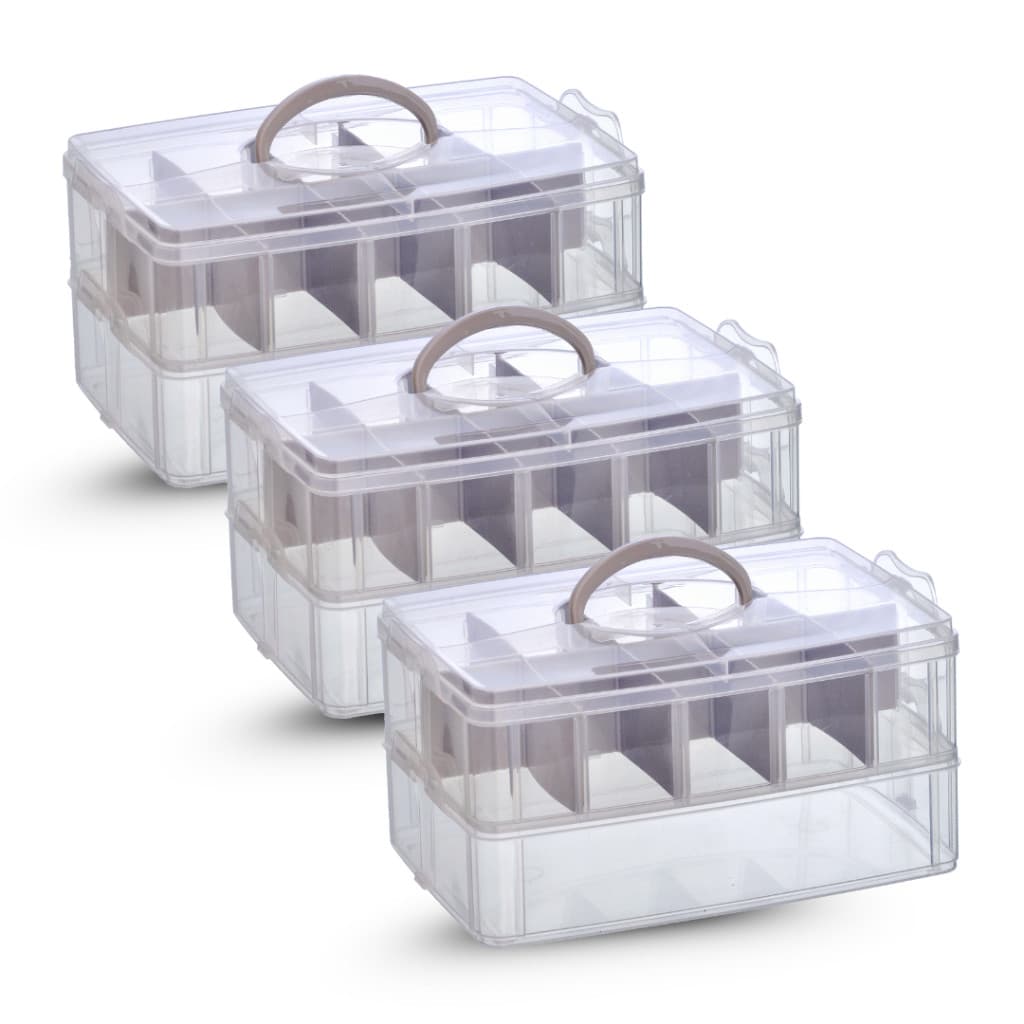 CONJUNTO C/3 MALETAS ORGANIZADORA  2 BANDEJ -1 C/10 DIV + 1 SEM DIVISORIA
