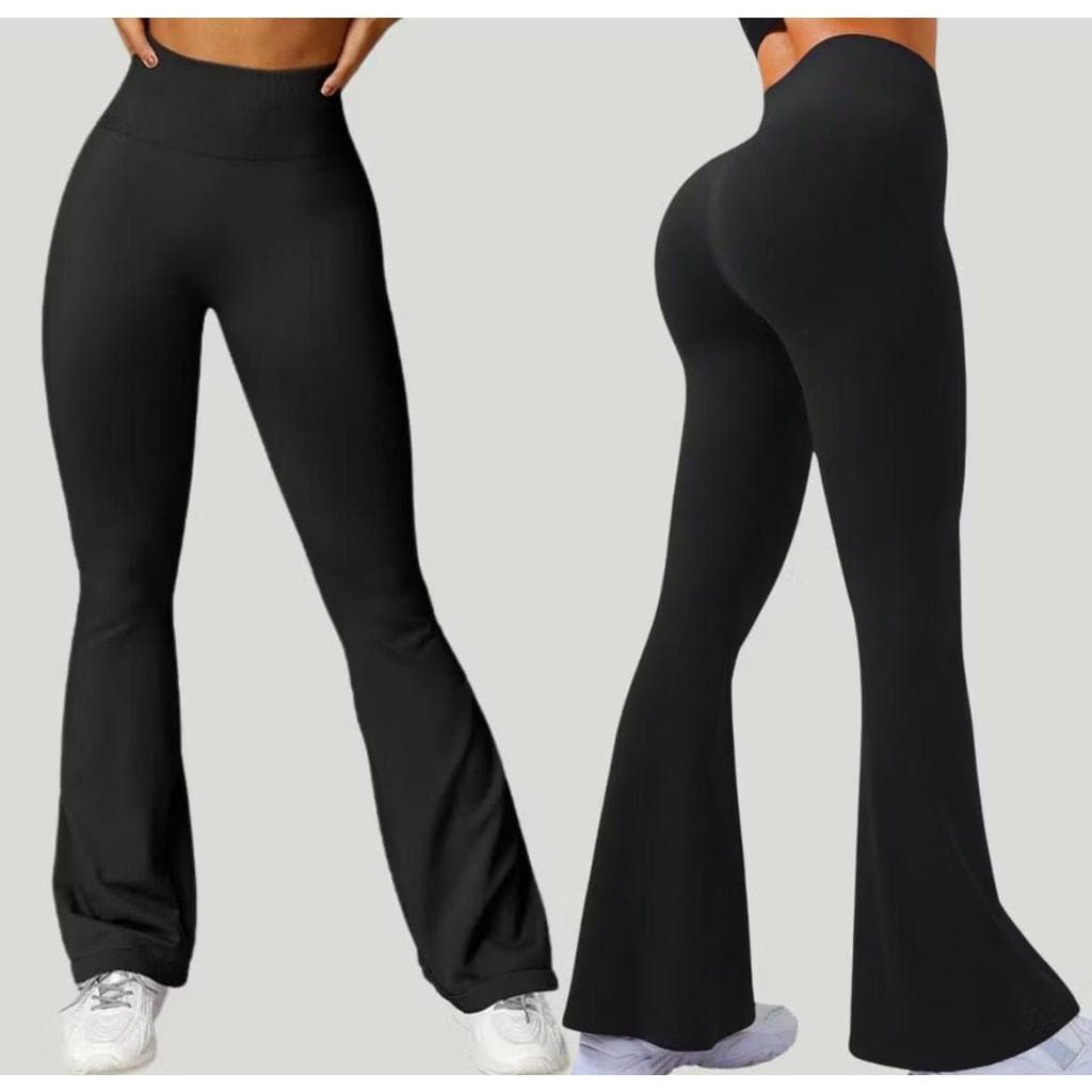 Calça Legging Flare Feminina Flanelada Cintura Alta Bailarina Zero Transparência
