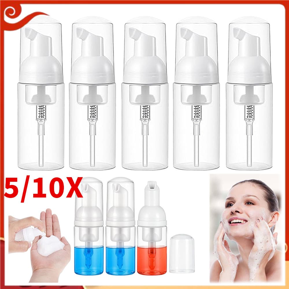 Garrafa de espuma de sabão de limpeza 50ml Garrafa de espuma Garrafa de bomba recarregável 5/10 unidades