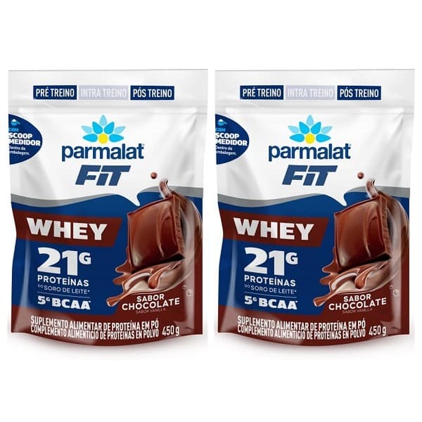 Whey Protein Pó Parmalat Energyfit Chocolate 450G -2 Unidades