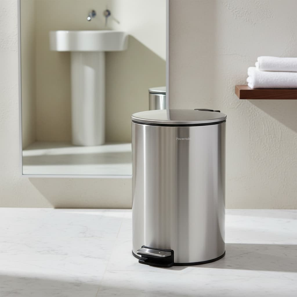 Lixeira Inox 12L Slim Com Pedal Redonda Cozinha Banheiro Escritório Tampa Fechamento Suave Antiodor Luxo Pronta Entrega
