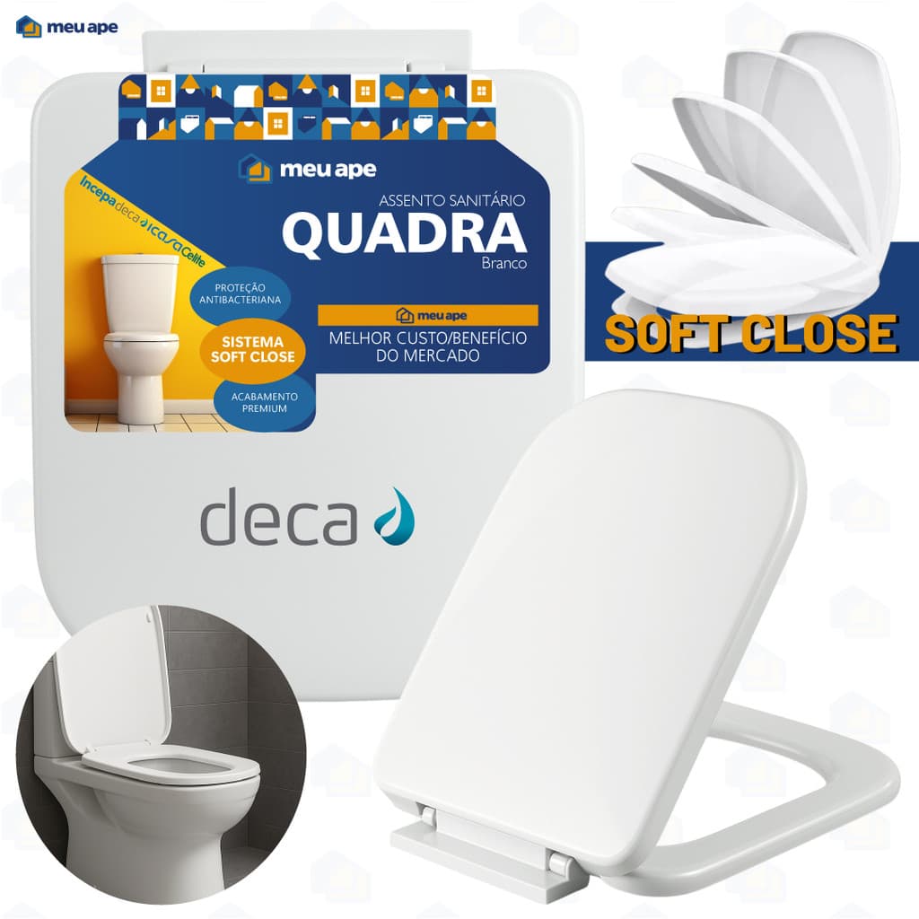 Assento Sanitário Tampa Vaso Soft Close Quadra Deca Piano Polo Lorenlike Lorenzetti Unic Gap Roca