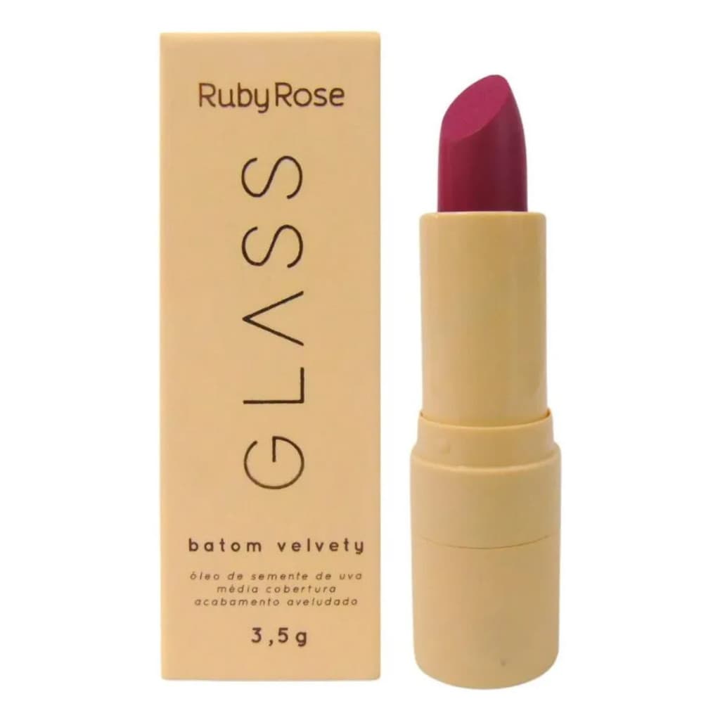 BATOM LABIAL VELVETY BG07 GLASS HB5487 RUBY ROSE 3,5G