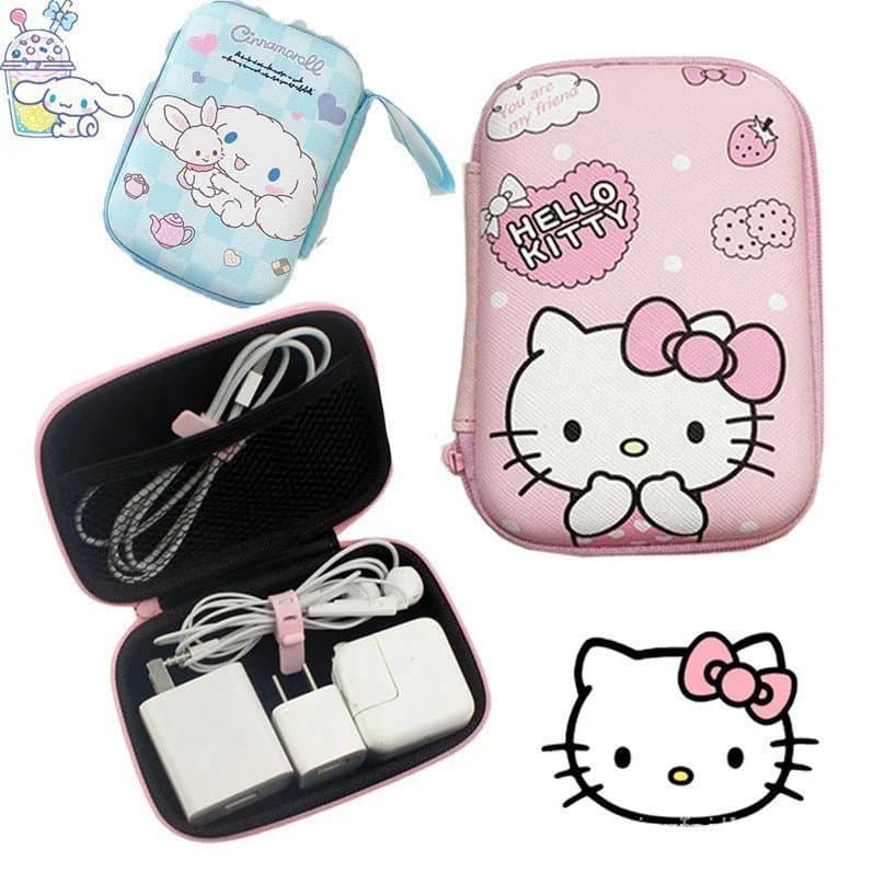 Hello Kitty Sanrio Kuromi Collection Card Caixa De Armazenamento De Cartões Fones De Ouvido Bolsa