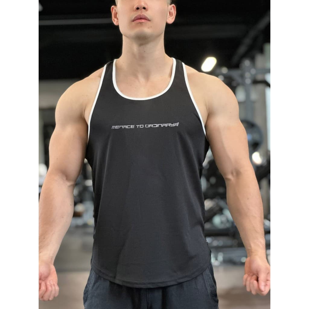 Maiba verão novo estilo colete esportivo masculino muscular em forma de I colete treinamento sem mangas camiseta na moda
