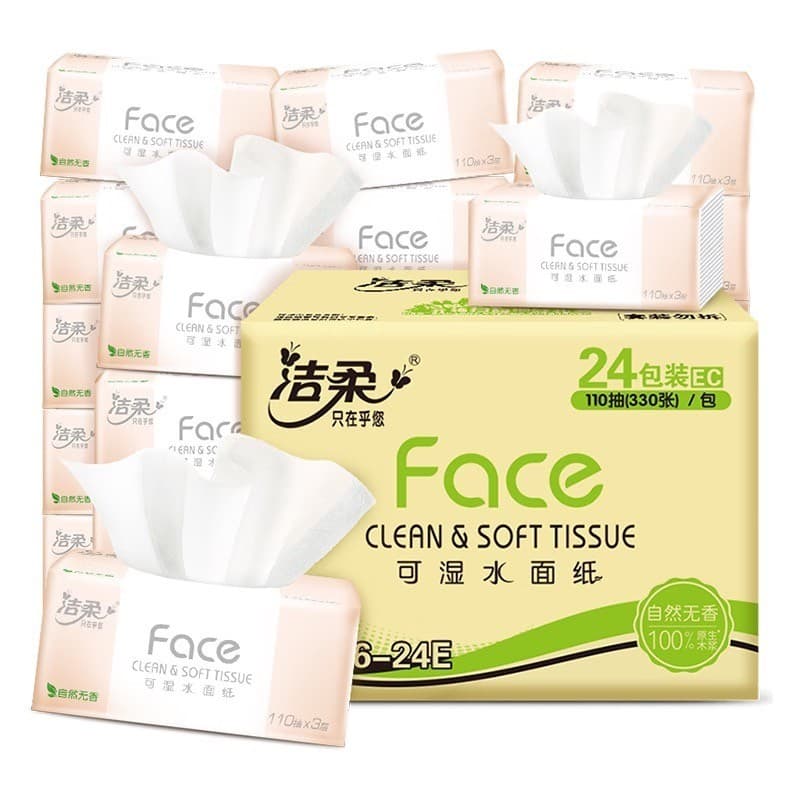 100 pçs limpo macio tecido guardanapo toalha de papel polpa de madeira papel de tecido Facial família pacote acessível O