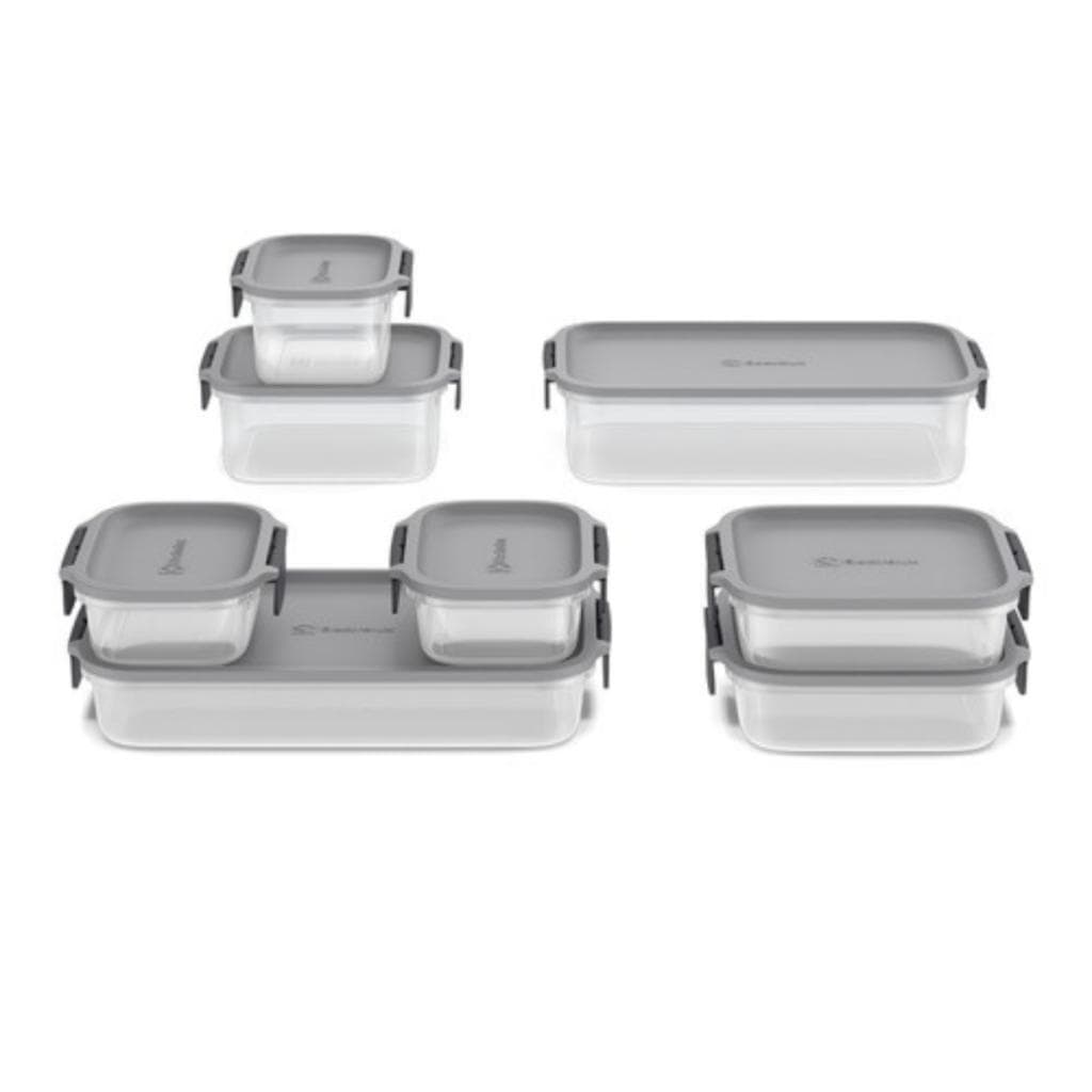 Potes Herméticos de Plástico Electrolux Cinza 8 Unidades Empilháveis Modulares
