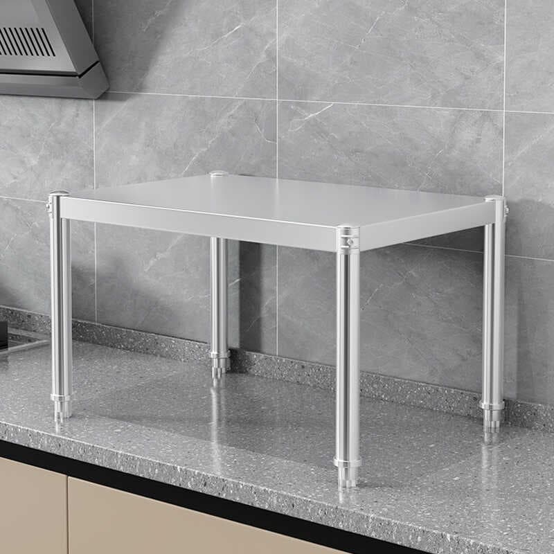 Prateleira de aço inoxidável para cozinha, bancada aumentada, forno de micro-ondas de uma camada, prateleira doméstica m