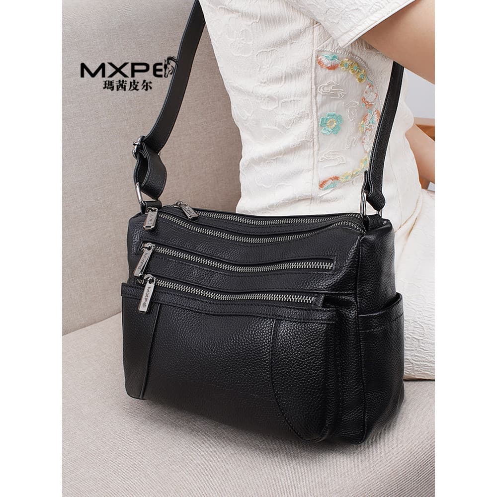 Bolsa feminina de couro genuíno 2026 novo estilo senhoras All-Match bolsa mãe de grande capacidade de meia-idade El