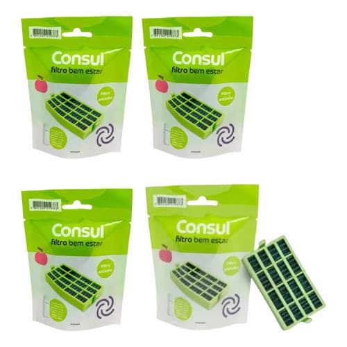 Kit 4 Filtros Refrigerador Bem Estar Consul Crm55 Antibactéria